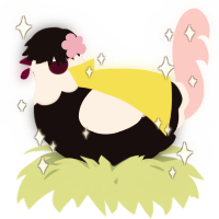 A black and rose chicken with a head pattern