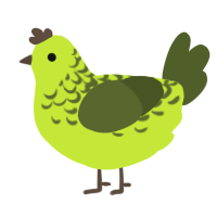 A lime and olive chicken with a half-lace pattern