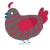 Dark NES, a grey and crimson chicken with a bar pattern