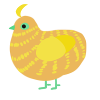 A honey and yellow chicken with a bar pattern