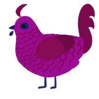 A plum and wine chicken with a lace pattern