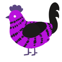 (unnamed), a amethyst and sable chicken with a bar pattern