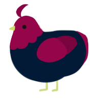 A tumblr and maroon chicken with a head pattern