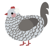 A mist and grey chicken with a lace pattern