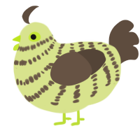 A lemon and bark chicken with a bar pattern
