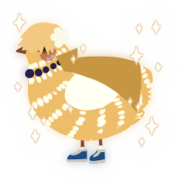 A honey and cream chicken with a bar pattern