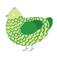 Lemon Tea, a lemon and viridian chicken with a lace pattern