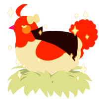 A mist and russet chicken with a head pattern