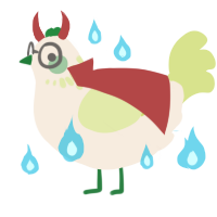 A cream and lemon chicken with a neck-speckle pattern
