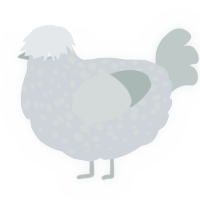 A mist and silver chicken with a speckle pattern