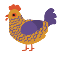 Peanut Butter Jelly, a orange and overcast chicken with a lace pattern