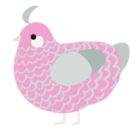 A pink and silver chicken with a lace pattern