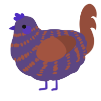 A overcast and russet chicken with a bar pattern