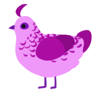 A lavender and plum chicken with a half-lace pattern