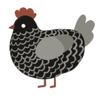 A sable and ash chicken with a lace pattern