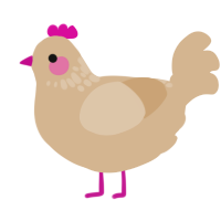 A beige chicken with a neck-speckle pattern