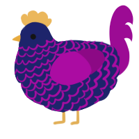 A navy and plum chicken with a lace pattern