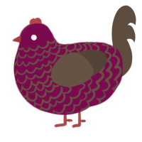 A wine and bark chicken with a lace pattern