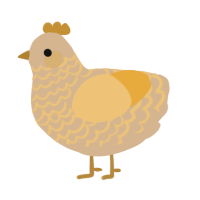 A beige and honey chicken with a lace pattern