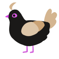 A sable and beige chicken