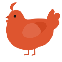 A vermilion chicken