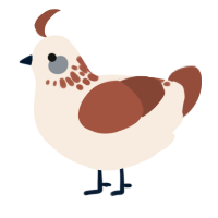 A cream and russet chicken with a neck-speckle pattern