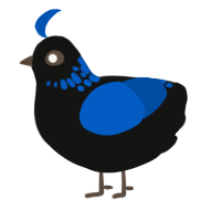 (unnamed), a black and ultramarine chicken with a neck-speckle pattern