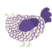 A cream and overcast chicken with a lace pattern