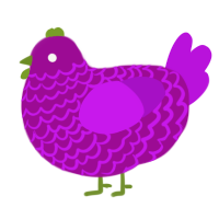 Raisin, a plum and amethyst chicken with a lace pattern