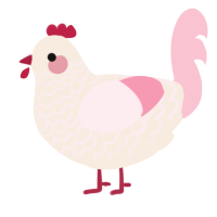 A cream and rose chicken with a lace pattern