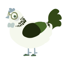 A tumblr and lavender chicken with a neck-band pattern