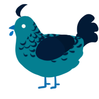 A sea and tumblr chicken with a half-lace pattern