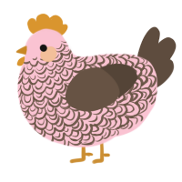 A rose and bark chicken with a double-lace pattern