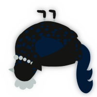A black and tumblr chicken with a speckle pattern