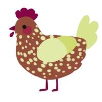 A russet and lemon chicken with a speckle pattern