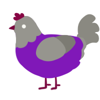 A violet and ash chicken with a head pattern
