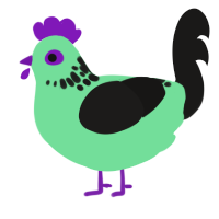 glowstick_rename, a spring and sable chicken with a neck-speckle pattern