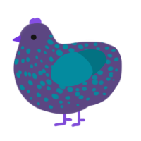 A overcast and sea chicken with a speckle pattern