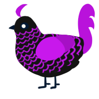 (unnamed), a black and amethyst chicken with a lace pattern