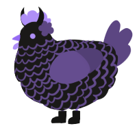 A sable and overcast chicken with a lace pattern