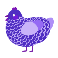 Grape Cough Syrup, a indigo and lilac chicken with a lace pattern