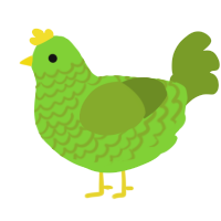 A grass and chartreuse chicken with a lace pattern
