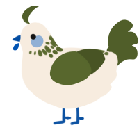 A cream and olive chicken with a neck-speckle pattern