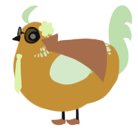 A gold and gluppy chicken with a neck-band pattern