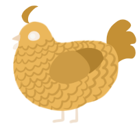 A honey and gold chicken with a lace pattern