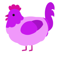 A lavender and amethyst chicken with a head pattern