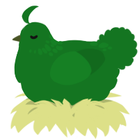 A leaf chicken with a neck-speckle pattern