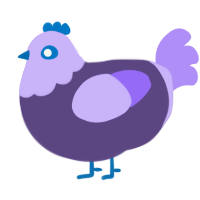 A overcast and lilac chicken with a head pattern