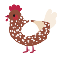A russet and cream chicken with a speckle pattern