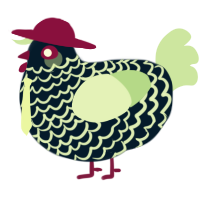 A tumblr and gluppy chicken with a lace pattern